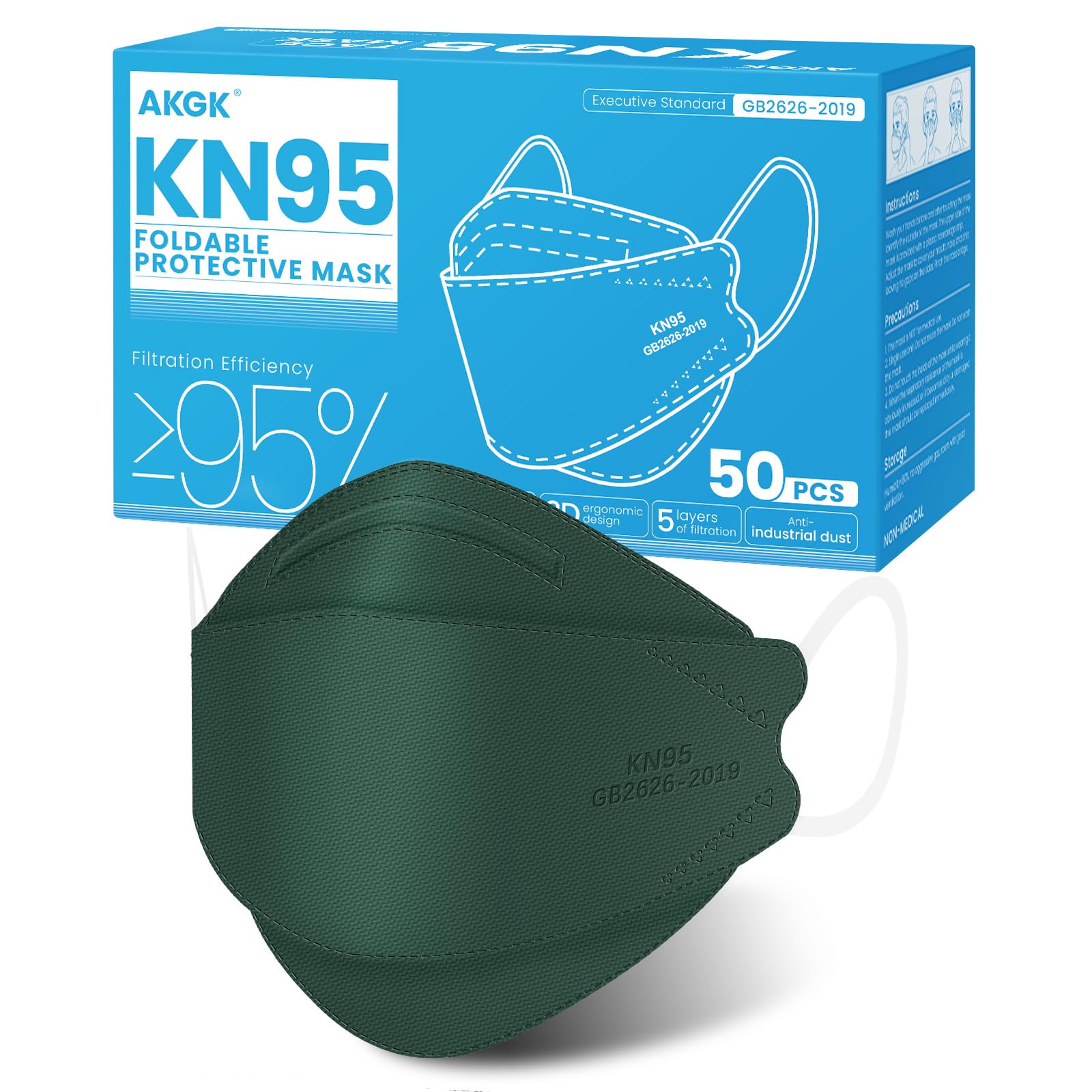 KN95 Face Masks - 50 Pack | PM2.5 Protection -1