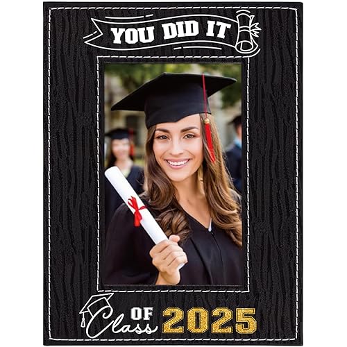 FLYAB Class of 2025 Picture Frame - Graduation Gifts You Did It Portrait Photoframe for Women Men Wood- Special Display for a Treasured Graduation for College High School Pre-K Graduates