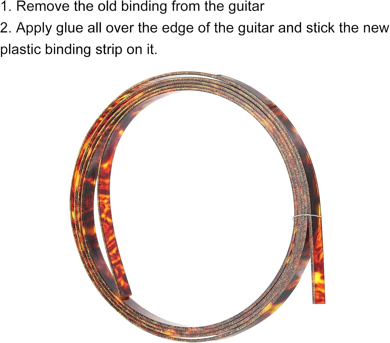 MECCANIXITY Plastic Binding Purfling Strip 1650x6x1.5mm Guitar Binding Edge Trim for Acoustic Classical Guitar Brown 2 Pack