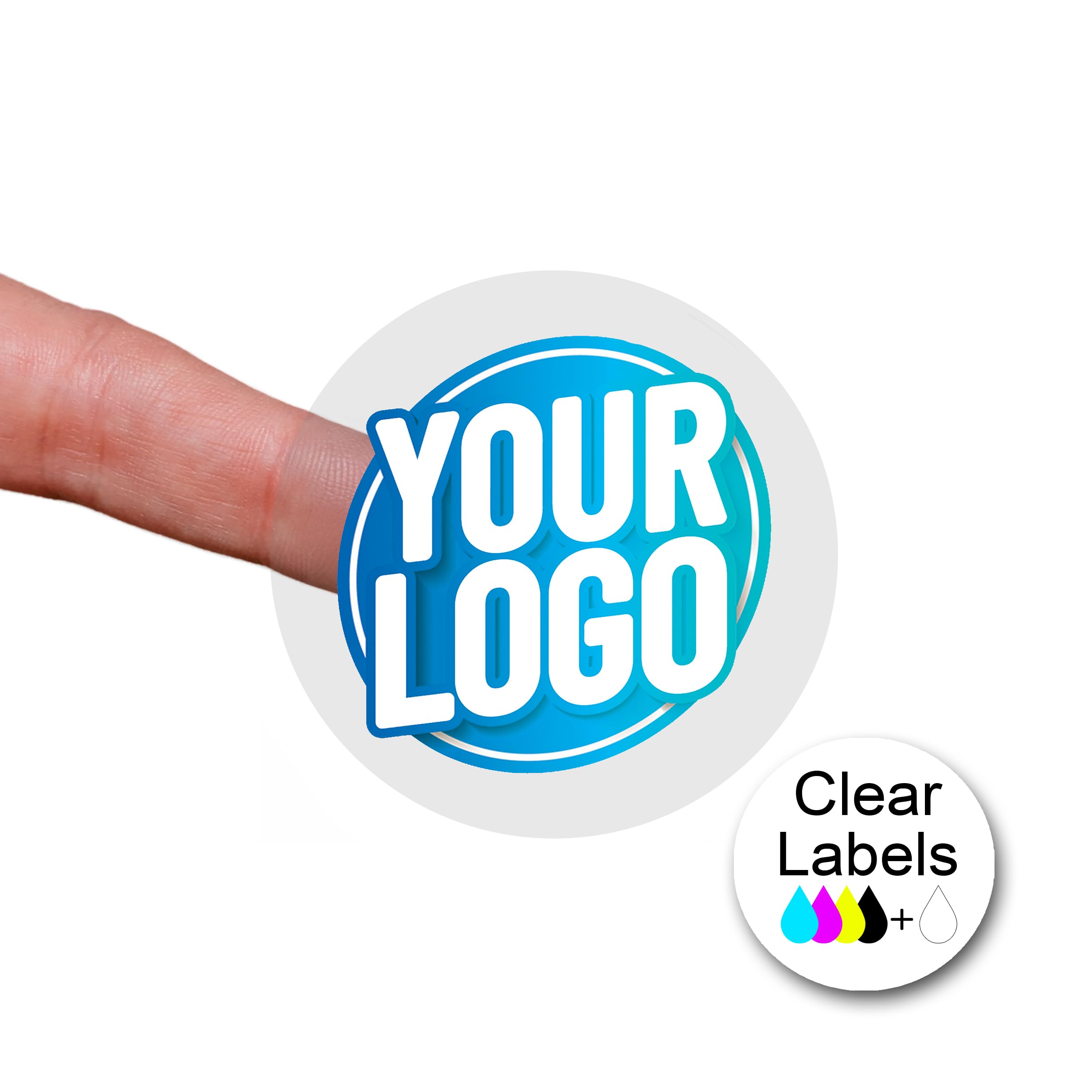 Personalised 45mm Transparent Round Stickers - Custom Business Logo Labels - Circle Label Stickers for Company Branding - Packaging - Thank You Seals (Transparent Gloss, 48 Labels (2 Sheets)) — image 1