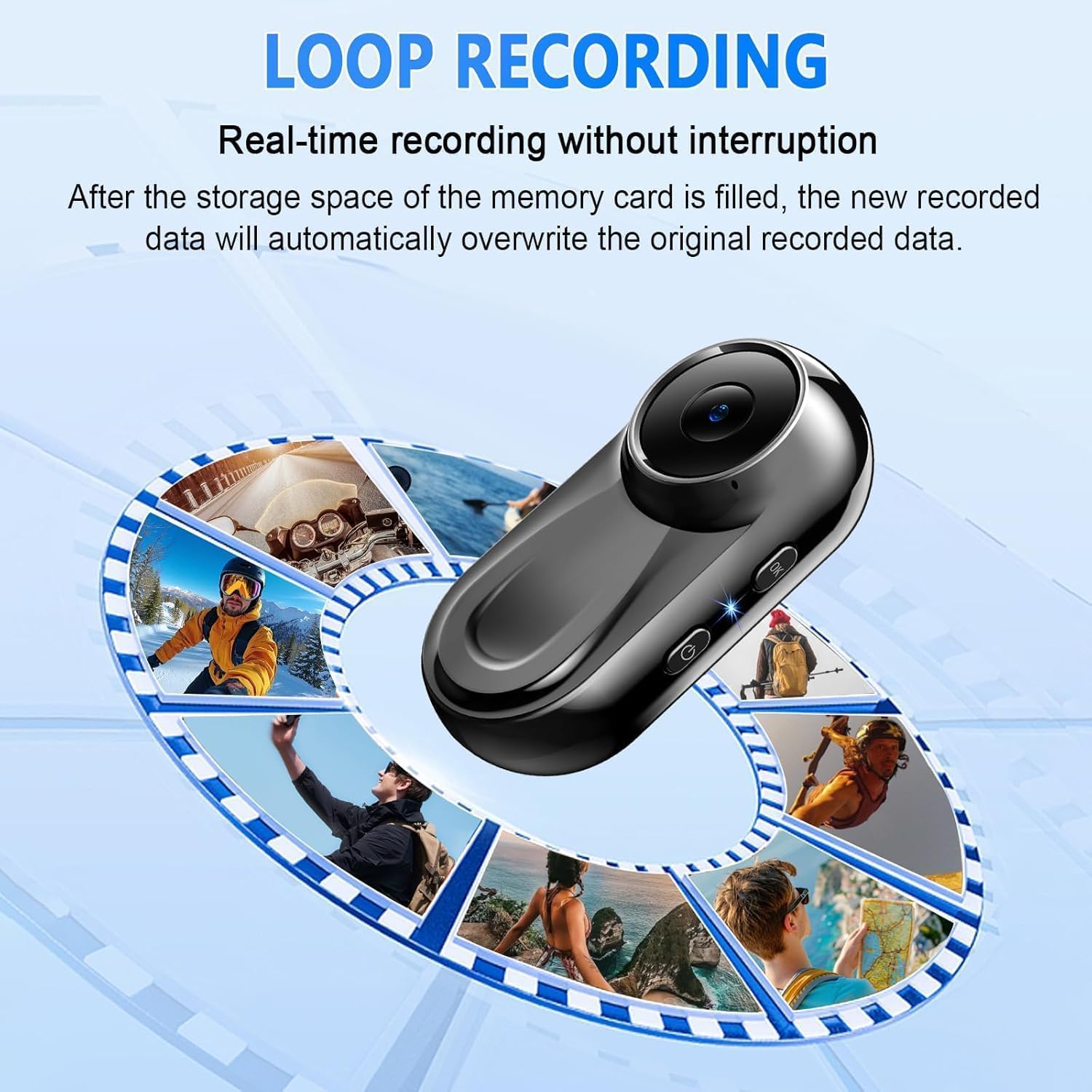 Mini Body Camera 1080P, 512G Thumb Action Camera, Vlogging Cam Portable Camcorder with 360° POV Rotate Clip & Magnetic Clip, Wearable Video Recorder for Traveling/Motorcycle/Pet Walking(No SD Card)