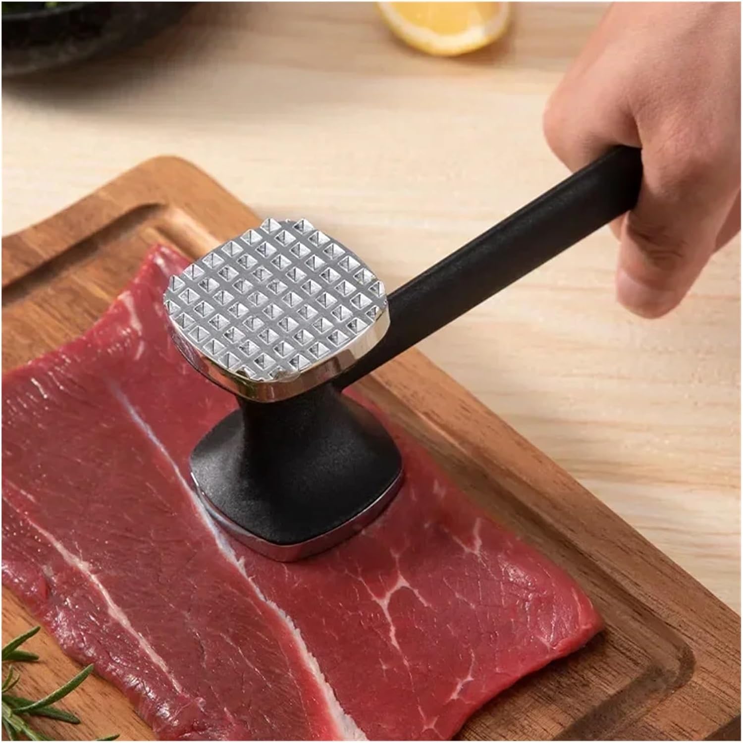 Fit for Double-Sided Zinc Alloy Steak Hammer Mallet - Portable Meat Tenderizer for Pork Chops and Steaks(G)
