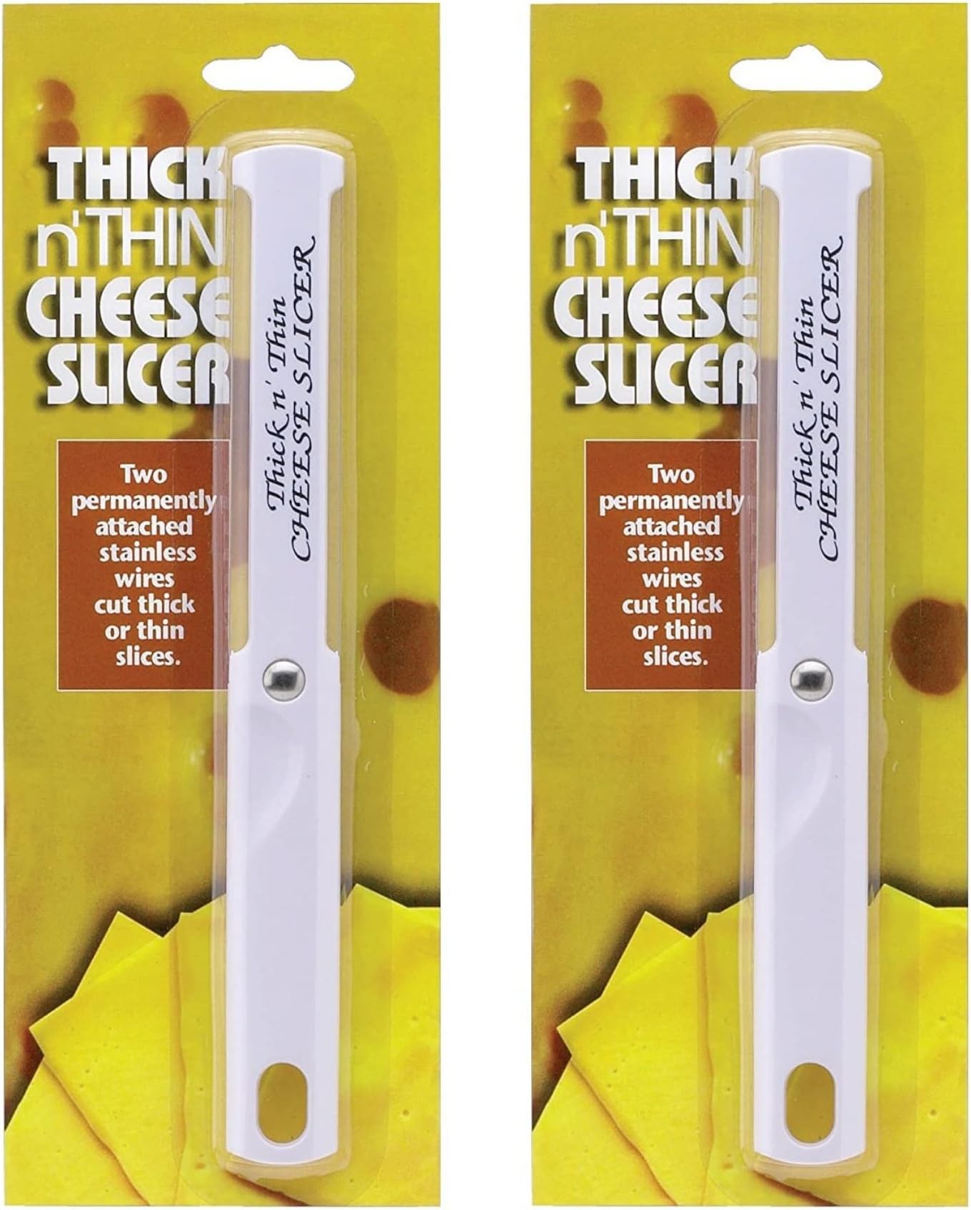 HIC Harold Import Co. Thick and Thin Cheese Slicer, 8.63-inch Length, White