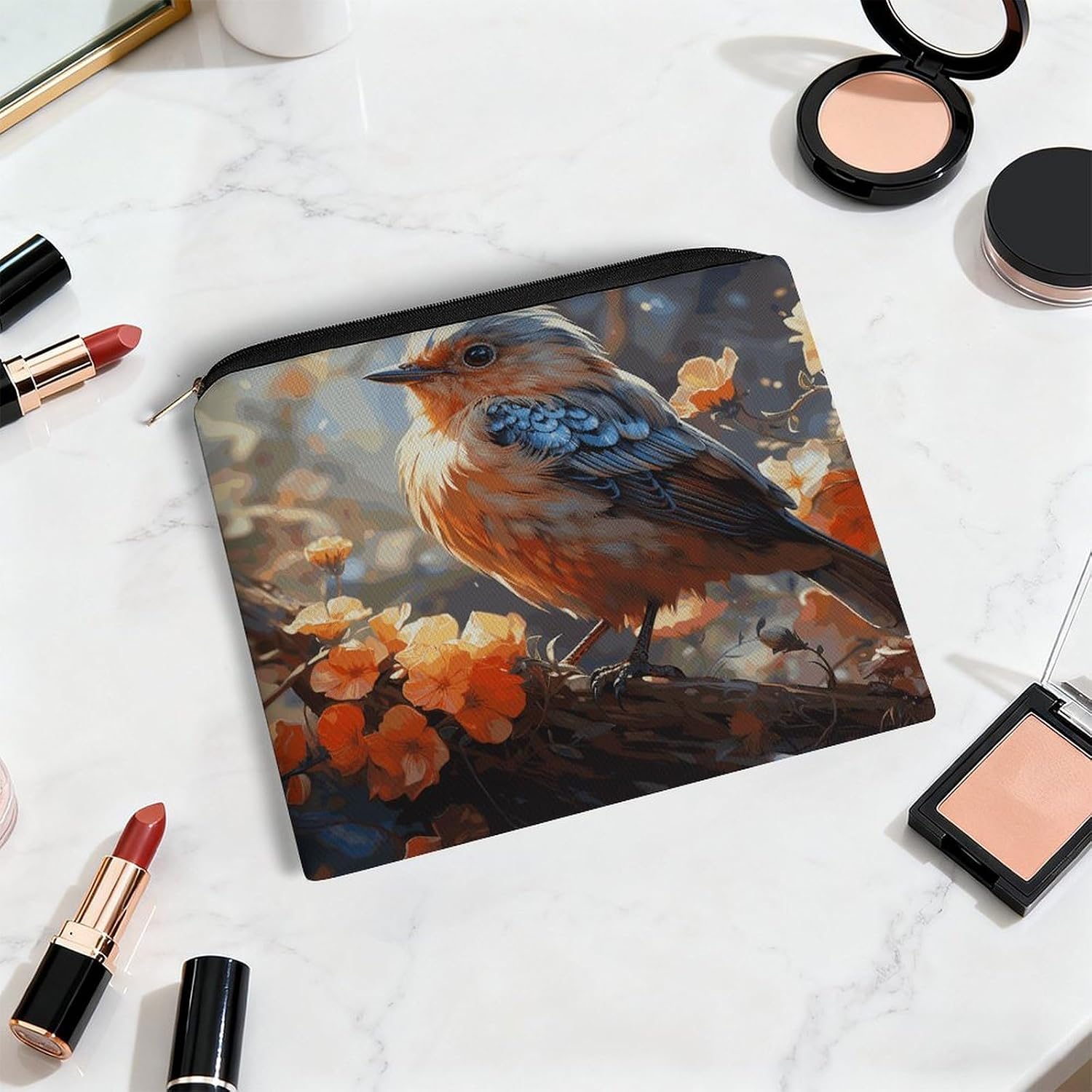 Flowers And Birds Makeup Bag Toiletry Bag Cosmetic Bag image 5
