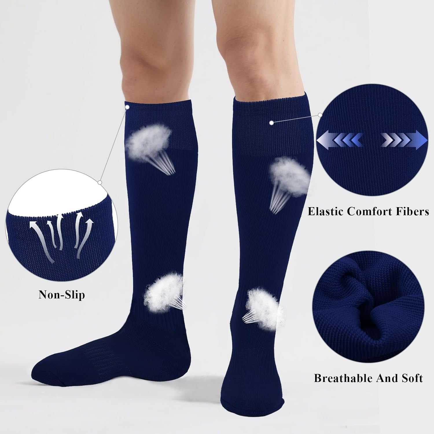 Baseball Socks and Belt Combo Set Softball Football Socks and Elastic Waist Belt for Youth Adult - Image 4