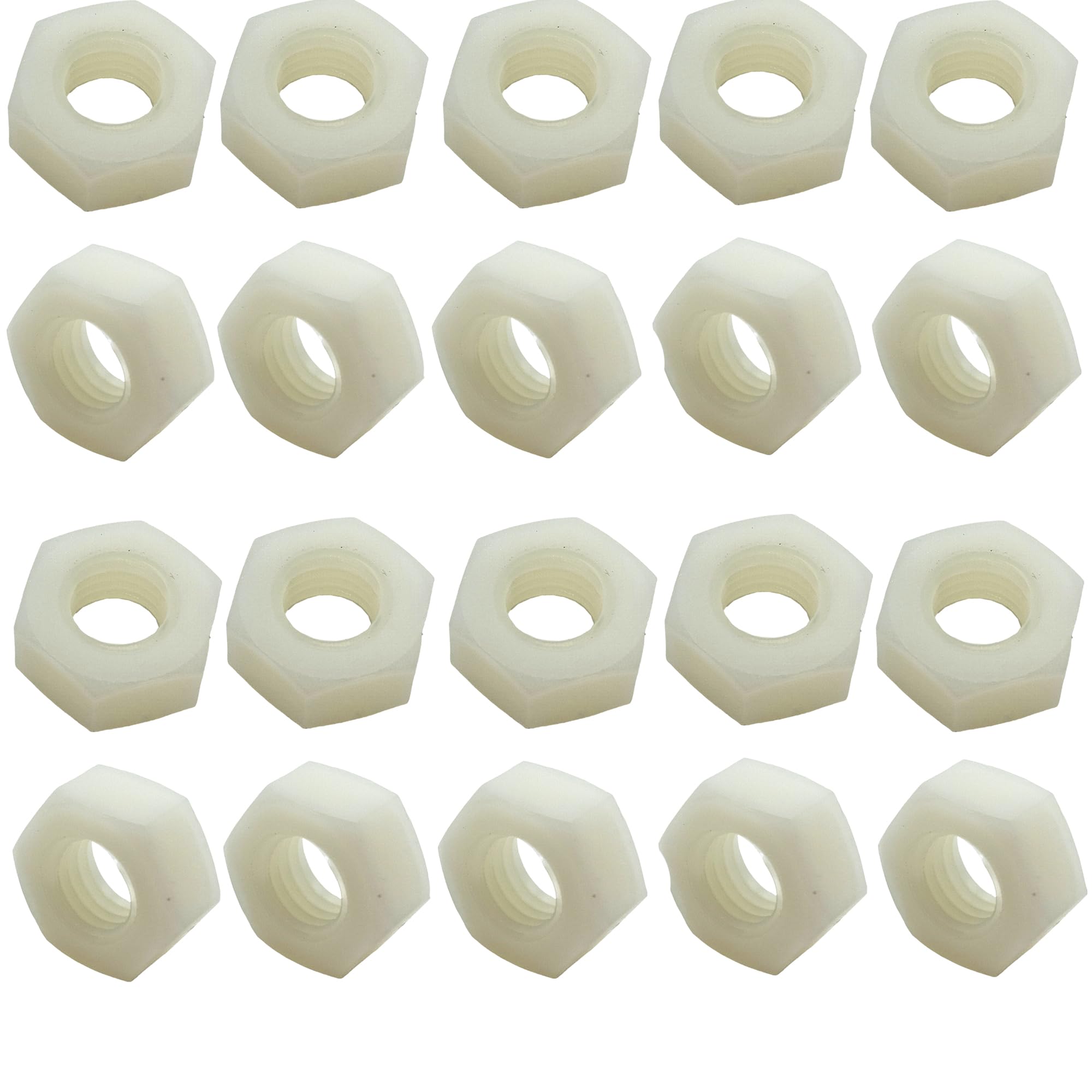 M6 Hex Nuts Nylon 66 material natural finish DIN 934 (Pack of 20)