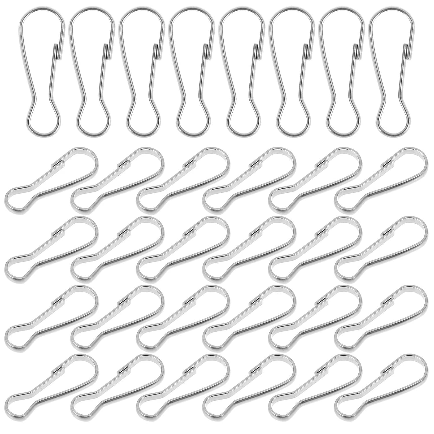 Stainless Steel Metal Spring Hooks 200Pcs Buckle Keychain Hooks Snap Hook Metal Clips Connection Hardware for Heavy Duty Hanging