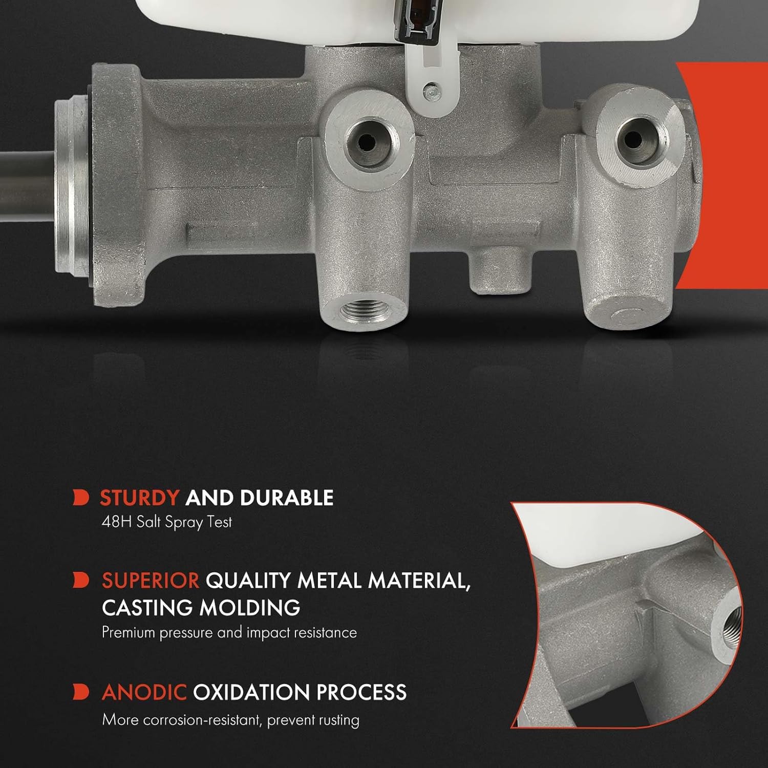 A-Premium Brake Master Cylinder with Reservoir and Sensor Compatible with Nissan Frontier 2005-2010, Pathfinder 2005-2007, Xterra 2005-2007 - With 3 Outlets