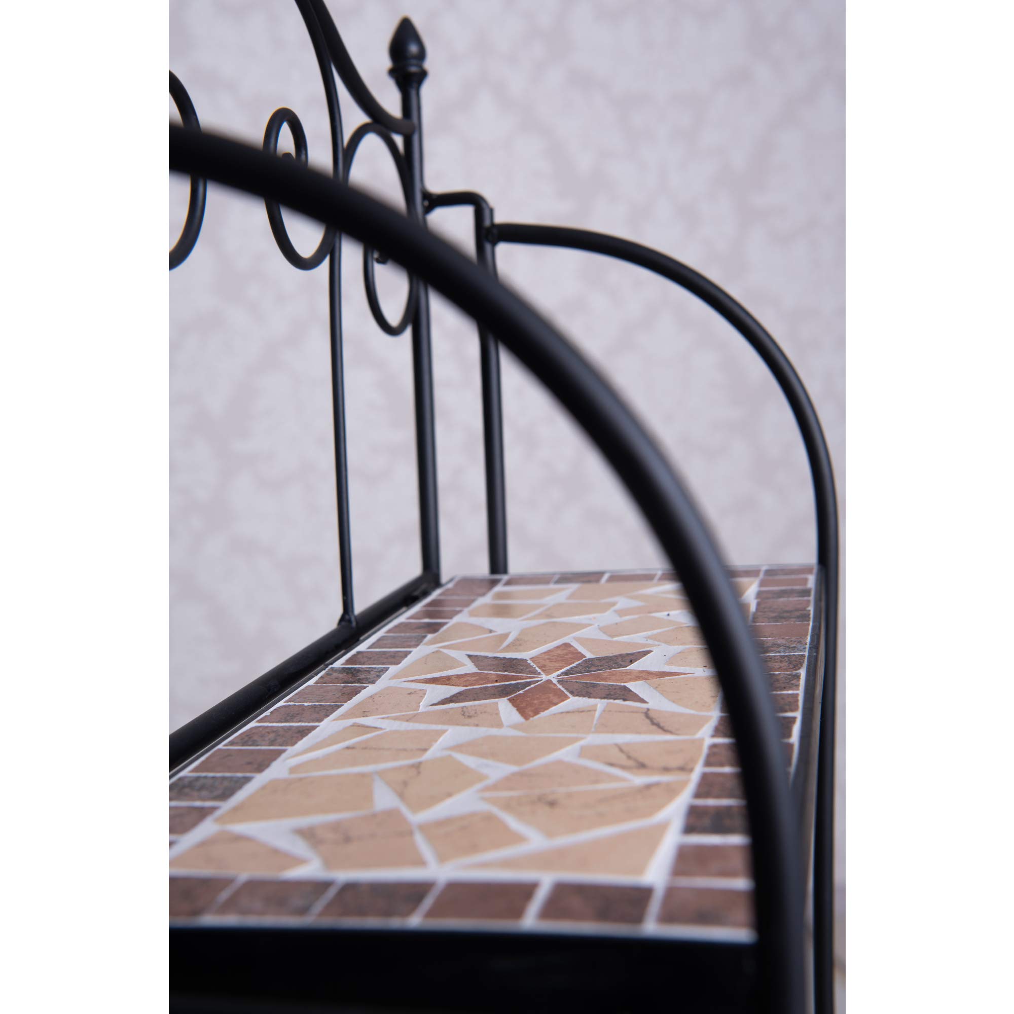 dszapaci Blumentreppe Mosaik 115cm hoch 45cm breit Pflanztreppe Wandregal Garten Metall Mosaik Blumenregal Metallregal Balkon Draußen