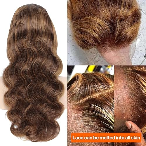 Miniatura 10 de Yamikk Pelucas de cabello humano ondulado con encaje frontal de 13 x 5 para mujeres negras, densidad del 180 %, pelucas de cabello humano con encaje