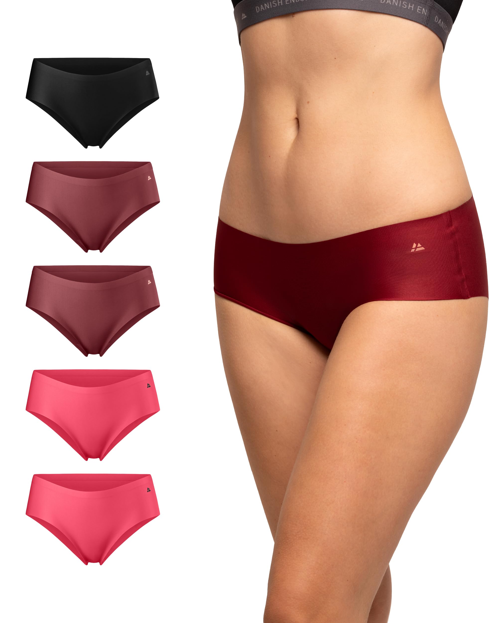 Danish Endurance Unsichtbare Hipster-Slips für Damen, nahtlos, Laserschnitt, 3 und 5 Stück