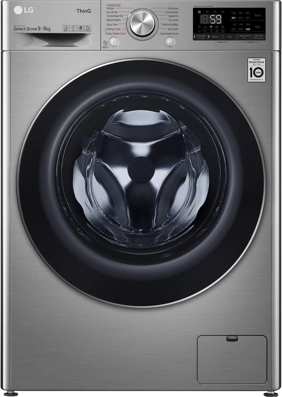LG FWV796STSE Freestanding Washer Dryer 9KG / 6KG 1400RPM Graphite