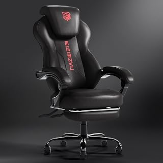 Silla de oficina ergonómica con reposacabezas y reposapiés ajustables, silla de escritorio reclinable de respaldo alto con reposabrazos de enlace, silla giratoria ejecutiva para computadora con