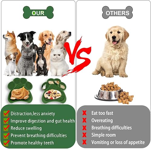 Miniatura 3 de Alfombrilla de lamer para perros y gatos, almohadilla prémium para lamer con ventosas, alfombrilla de alimentación lenta para perros para baño, aseo