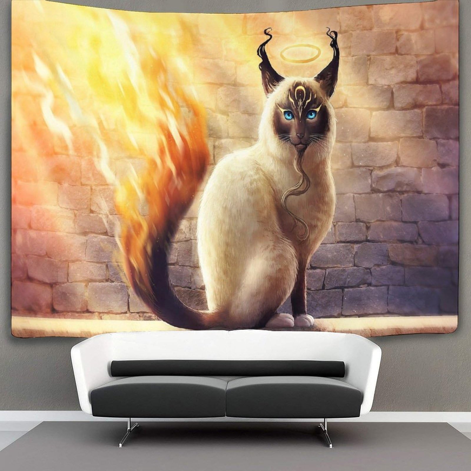 kaiyun Cat Tapestry Wall Hanging Animal Wall Art for Living Room Bedroom Dorm 70cmx100cm