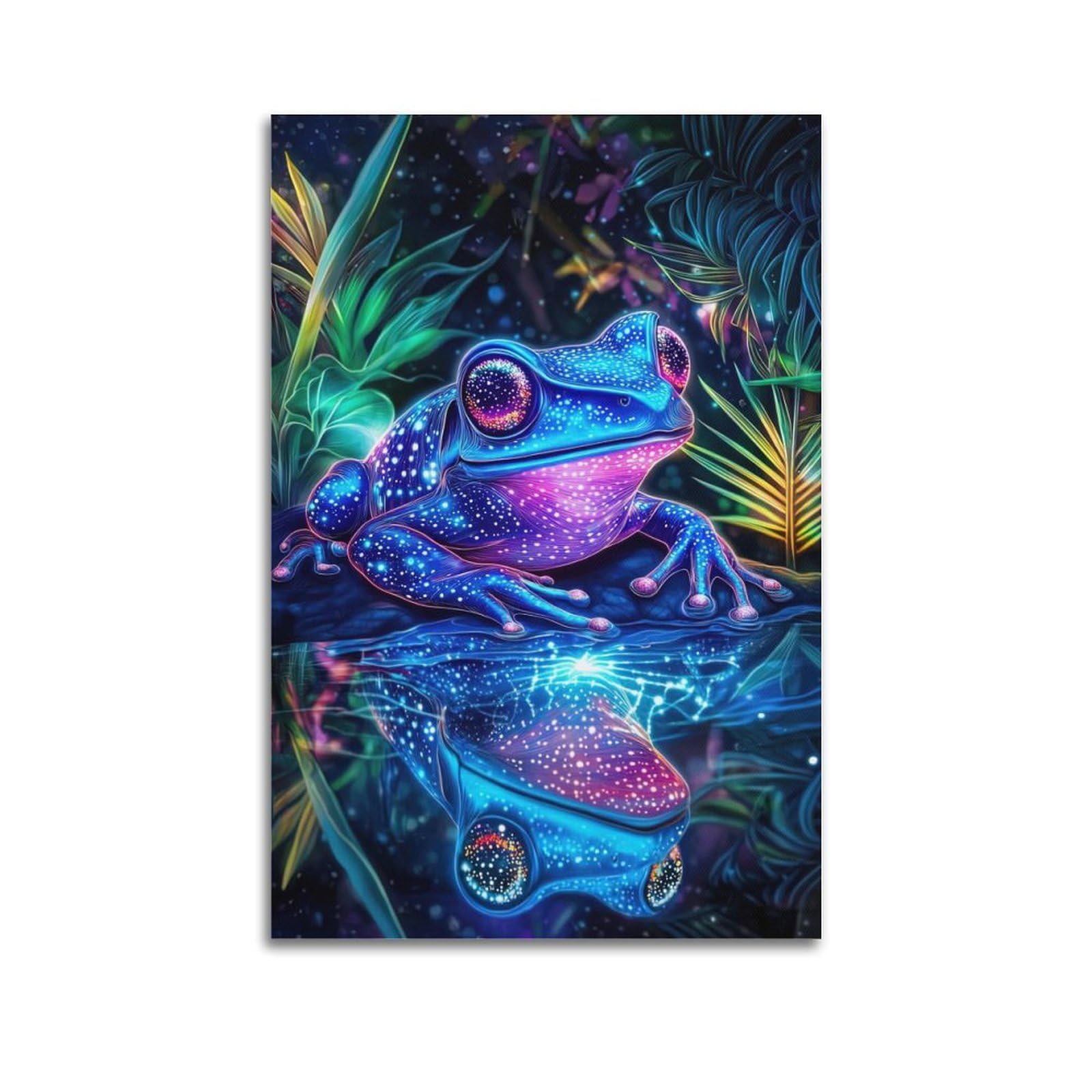HUIYHB Animal Artwork Poster Glowing Frog Poster Decorative Painting Canvas Wall Posters And Art Picture Print Modern Family Bedroom Decor Posters 20x30inch(50x75cm)