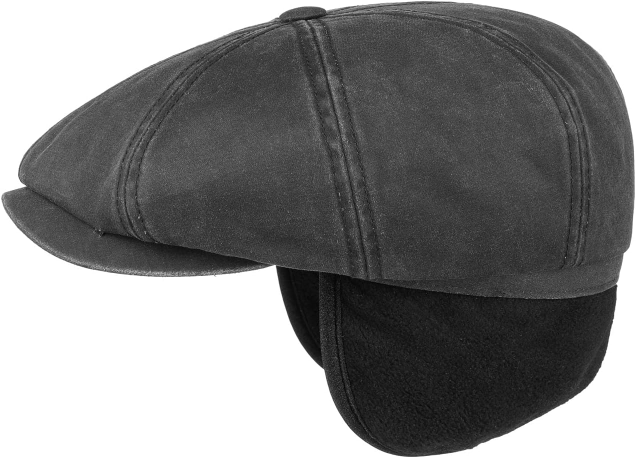 Stetson Hatteras Old Cotton Ear Flap Cap Men Black 6 3/46 7/8 at