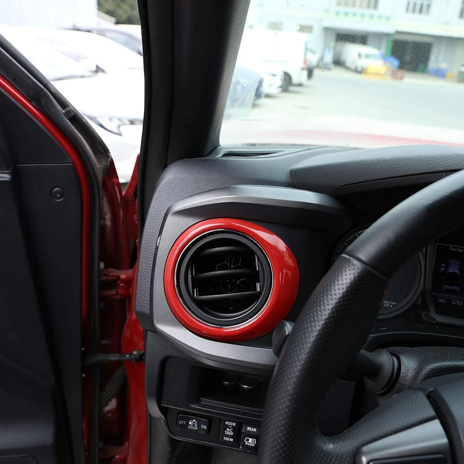 Sports Red Dashboard Central Control Air Outlet Ring For Toyota Tacoma 2016-2020 (Sports Red)
