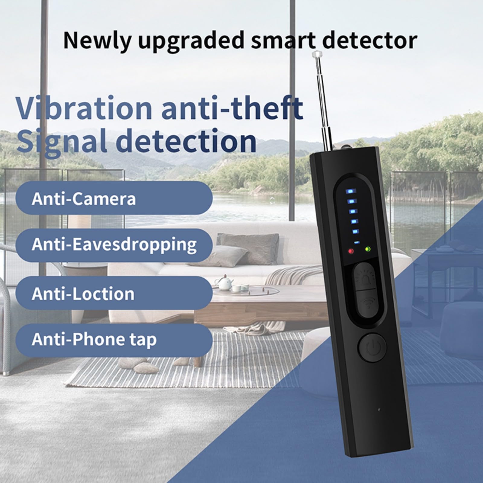 Detector de Dispositivos Ocultos, Detector de Camaras y Microfonos Ocultos, Detectores de Cámara Oculta y Dispositivo Oculto con Escáner RF, GPS y Detector de Errores para Hoteles, Hogar y Oficina