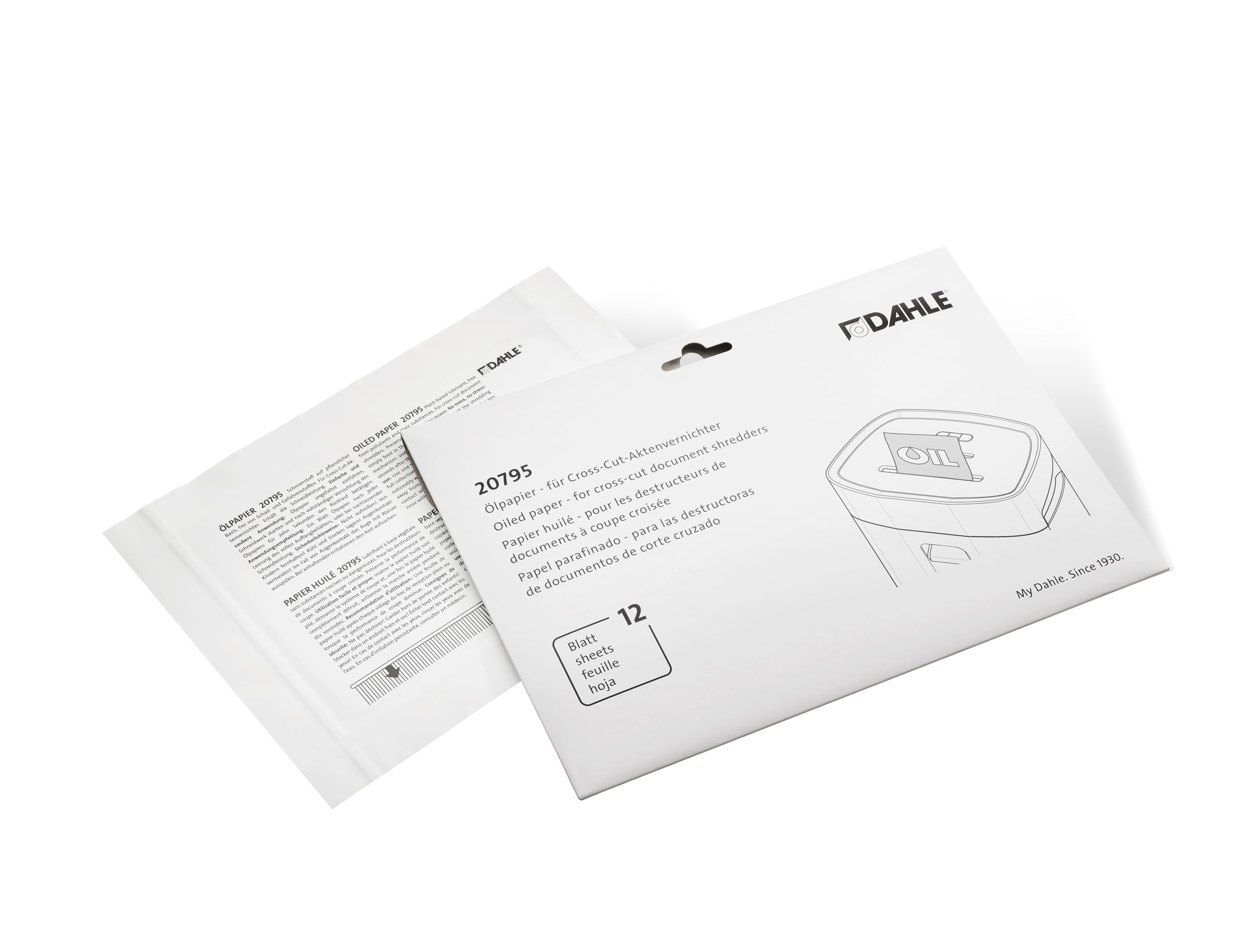 Dahle Oil Paper 20795 (for All Crosscut Oil Free Shredders), 12 Sheets