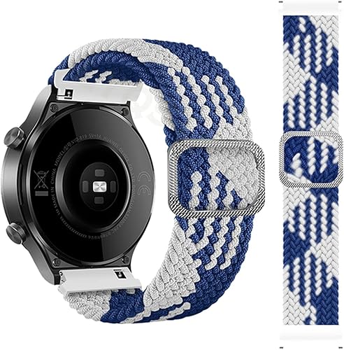 SKM Correa trenzada para Coros APEX ProAPEX 46 de 1.654 in, correa de reloj inteligente PACE 2 PACE2 (color azul y blanco, tamaño para APEX 1.654 in)