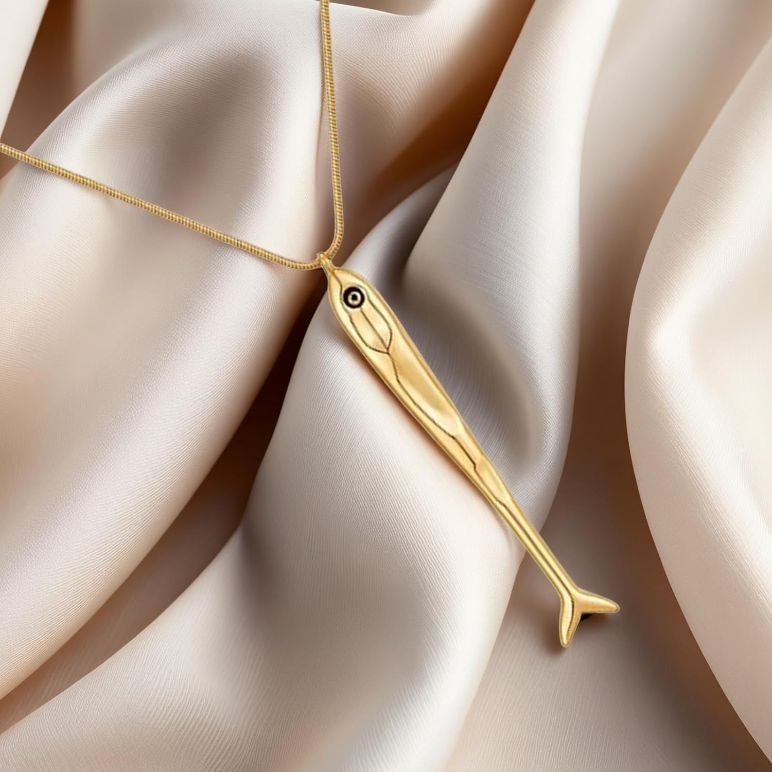 BOFILL 14K Gold Fish Pendant Necklace for Women Vintage Dainty Beach Ocean-Inspired Chain Jewelry - Image 7