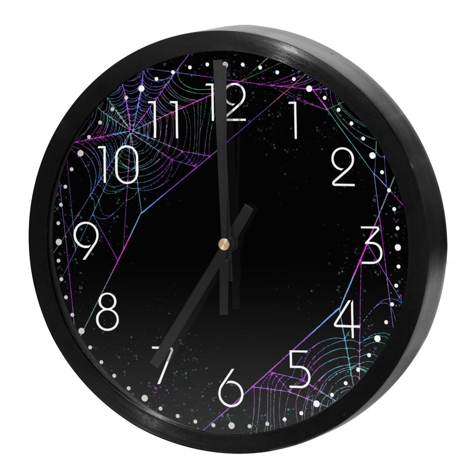 Horloge murale pour maison et cuisine ronde silencieuse motif original coloré