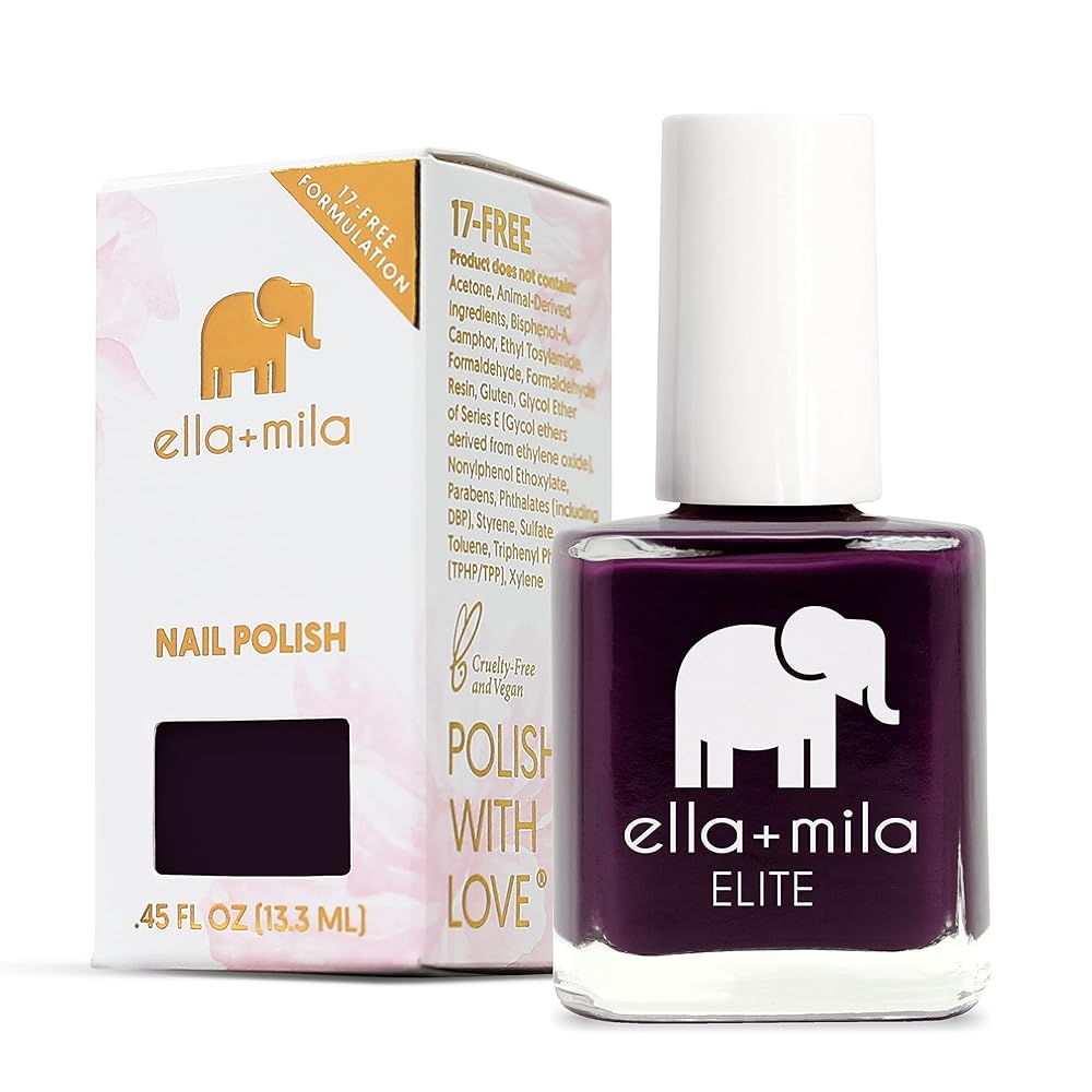 ella+mila Professional, Quick Dry, Long-Lasting & Chip-Resistant Purple Nail Polishes (Little Plum Dress - 0.45 fl oz)
