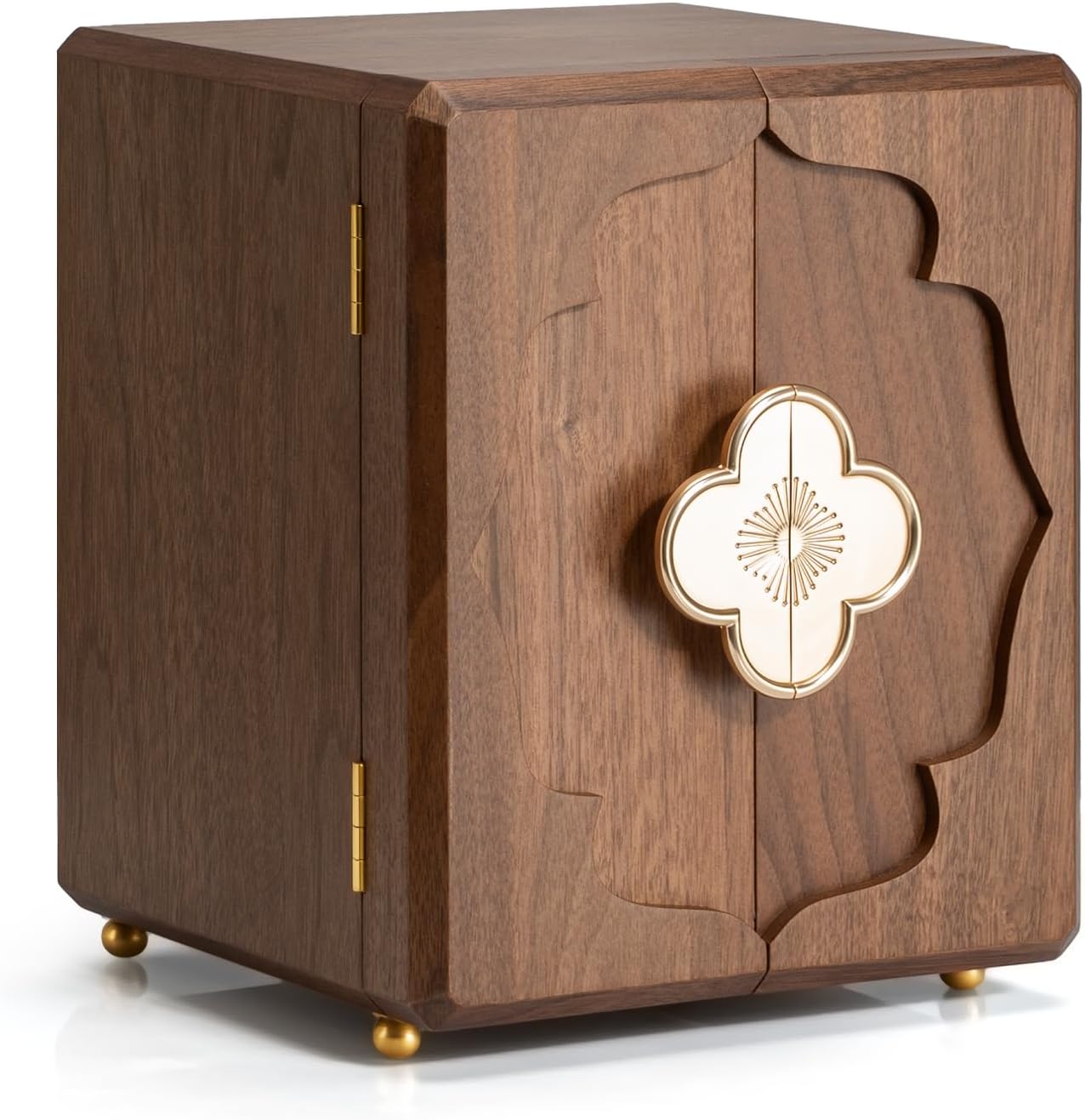 Black Walnut Wooden Jewelry Box-5 Layer Double-Door Large Wood Jewelry Boxes With Magnetic Closure,Classical Style,Jewelry Organizer Box For Rings&Necklaces Storage For Women