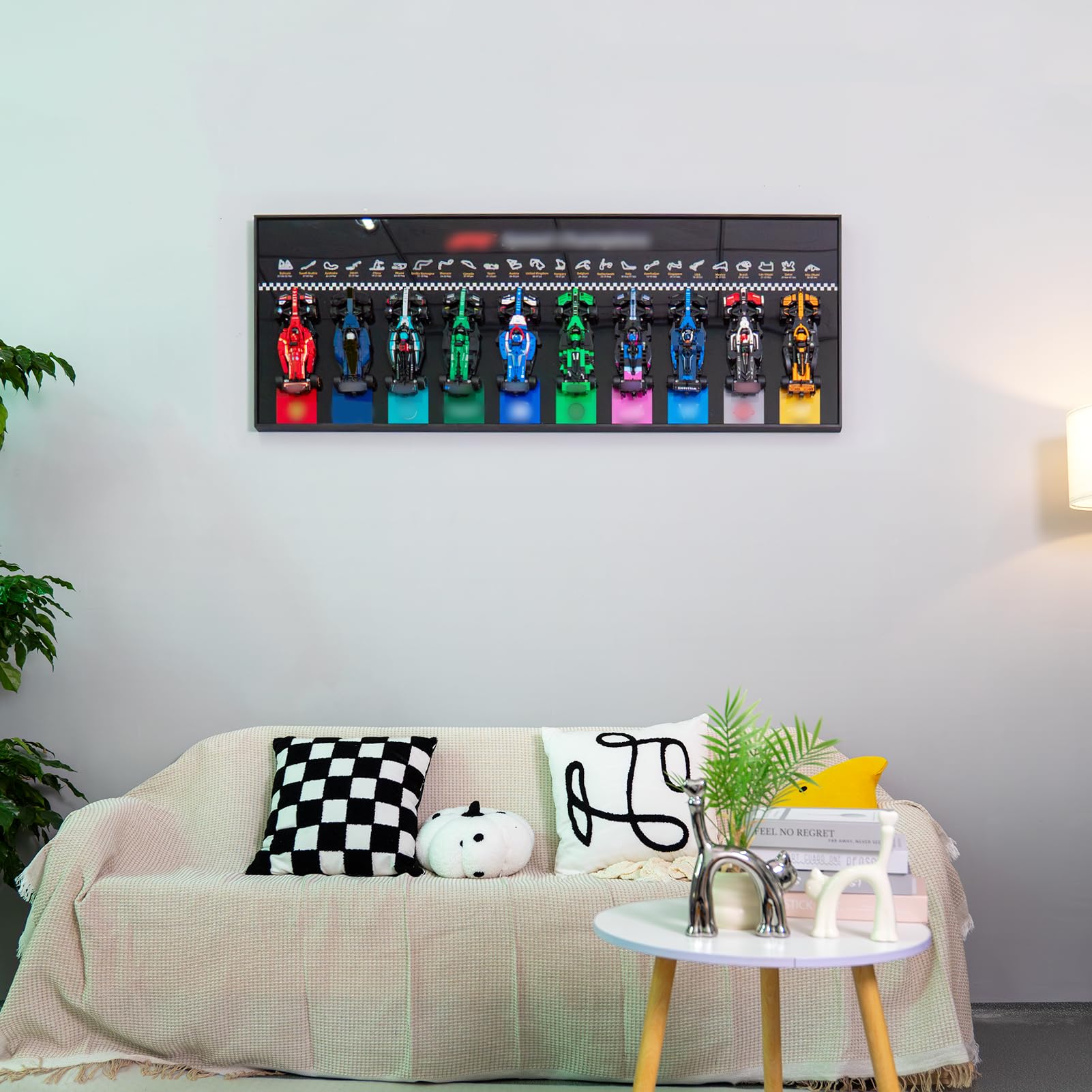 Cadre Compatible avec Speed Champions F1, 10 in 1 77242-77251 Modèles Wall Display, 110 x 40 cm Tableau Mural Idéal for Salon et Bureau Salle Salle d'exposition (modèles Non Inclus)