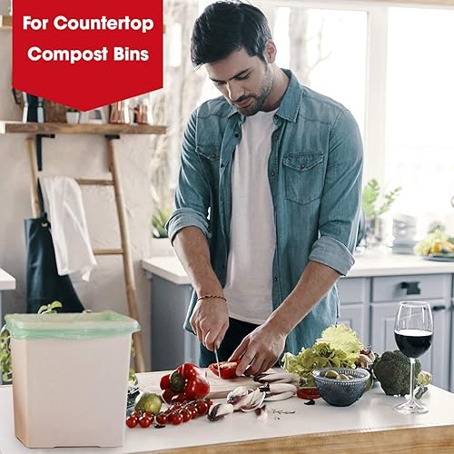 Miniatura 5 de Primode Bolsas de basura 100 % compostables, bolsas de basura de 2.6 galones, bolsas de basura de comida para patio, 100 unidades, extra gruesas de