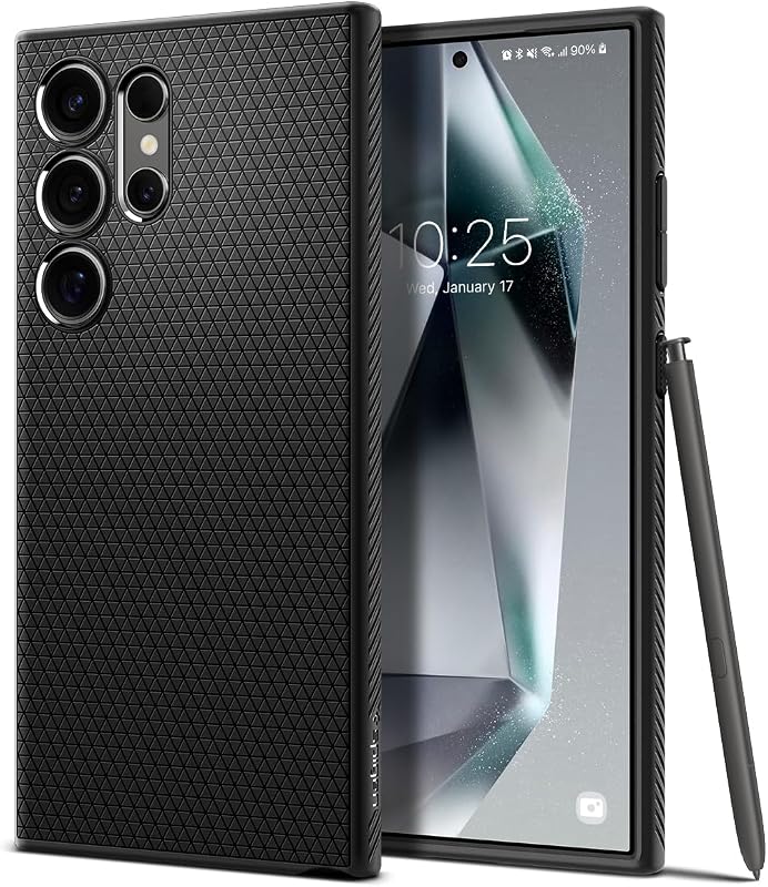 Funda Spigen para Galaxy S24 Ultra, Liquid Air [Sin anillo magnético] [Protección de grado militar] - Negro mate | Negro opaco