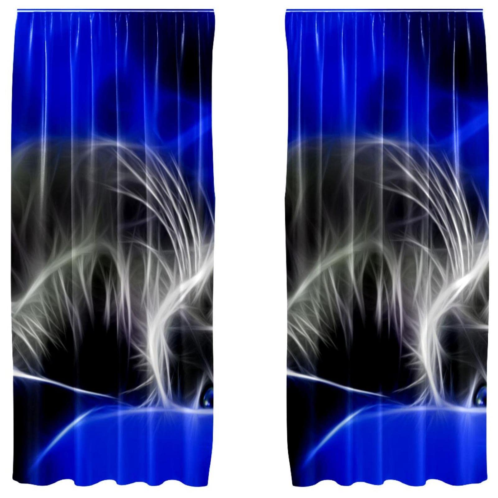 Cortinas de gatos azules juego de 2 para suavizar la luz solar y renovar habitaciones oscuras