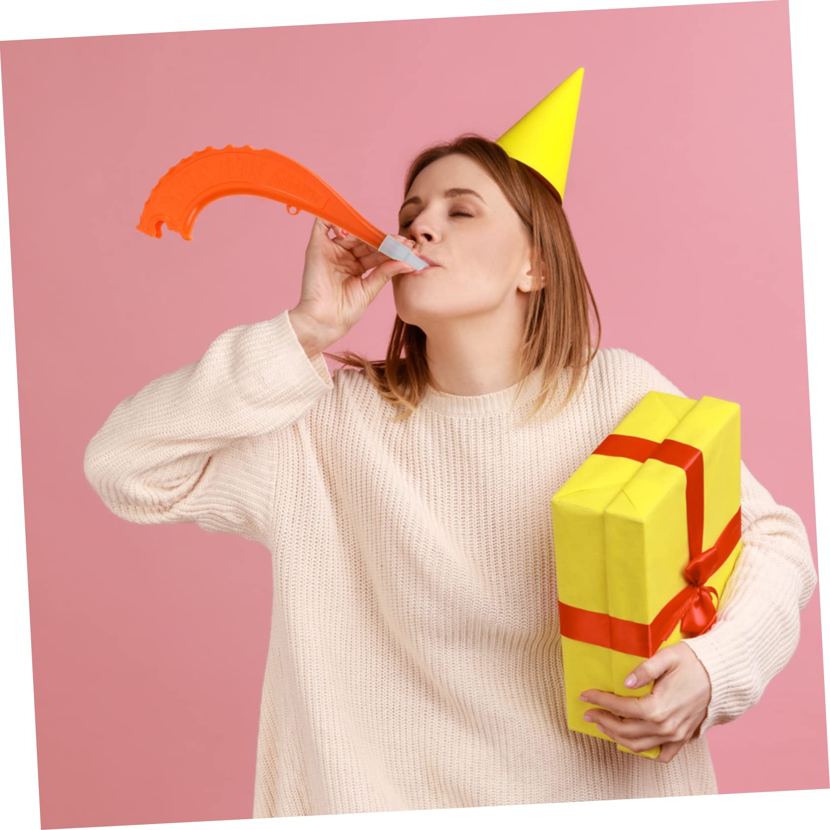 Toyvian 4 Pièces Corne Courbée Chofar Trompette Sifflet Plastique pour Enfants Fête