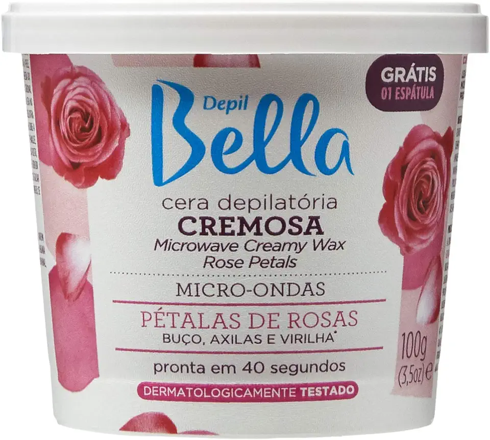 Depil Bella - Cera Cremosa Para Micro-ondas Pétalas de Rosas Deo 100g