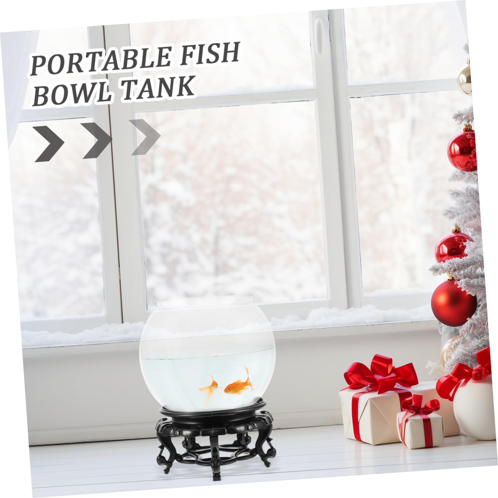 TOYANDONA Pecera De Plástico Transparente Pecera Redonda para Peces Pequeños Anticaída Hogar Decorativa Ligera Acuario De Plástico