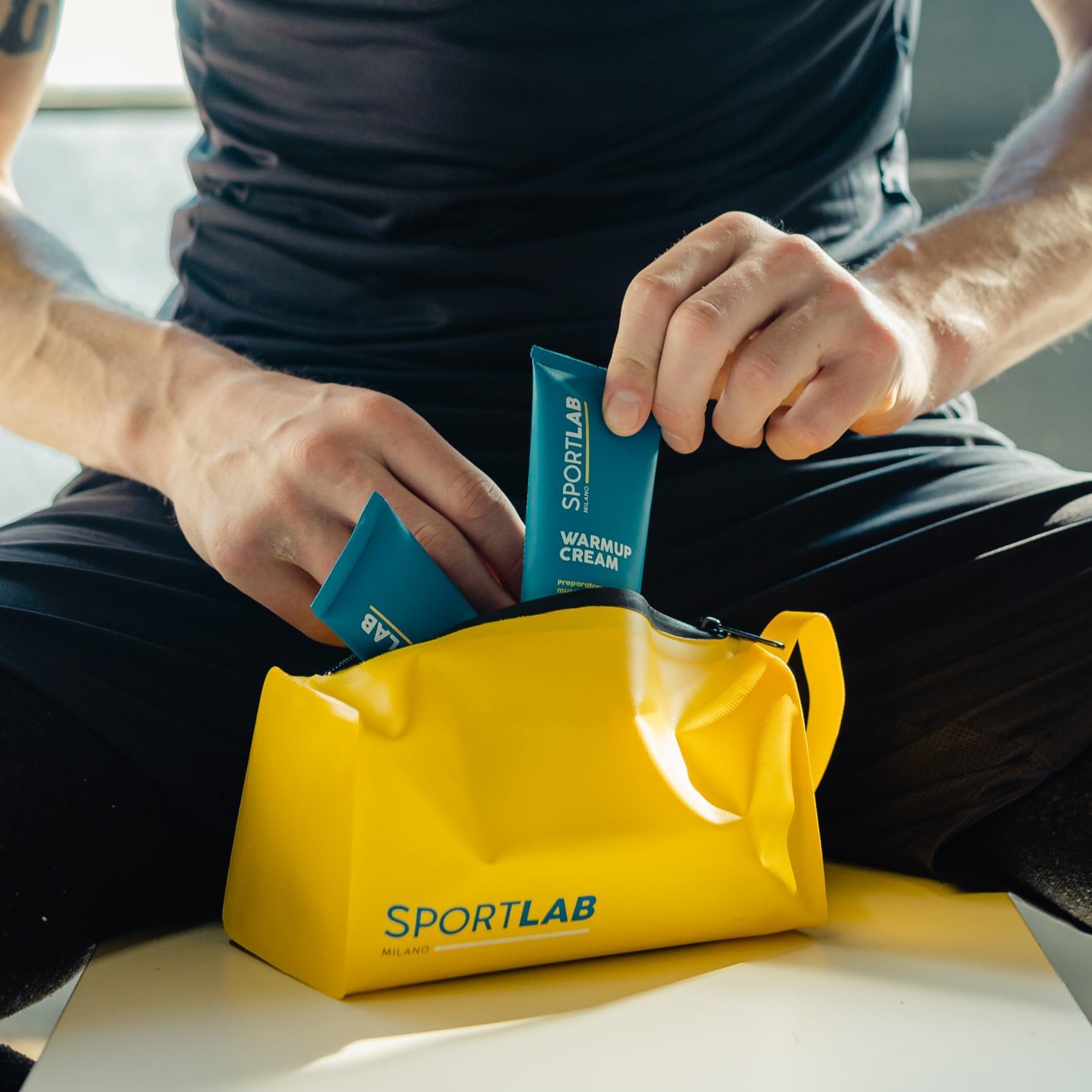SPORTLAB Milano - WARMUP CREAM - Crema preparatoria e riscaldante per muscoli e tendini | Crema riscaldante per attivare i muscoli prima di fare sport e ridurre il rischio di infortuni | 100ml