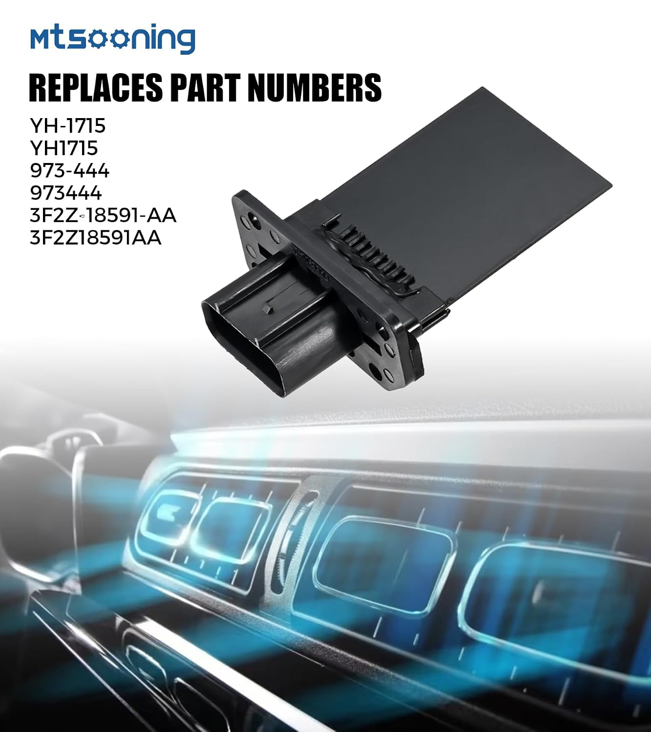 3F2Z-18591-AA YH-1715 HVAC Blower Motor Resistor Replacement for Ford F150,F250,F350 Super Duty,Lincoln, Mercury Mustang,Mark LT, Mariner,Escape.