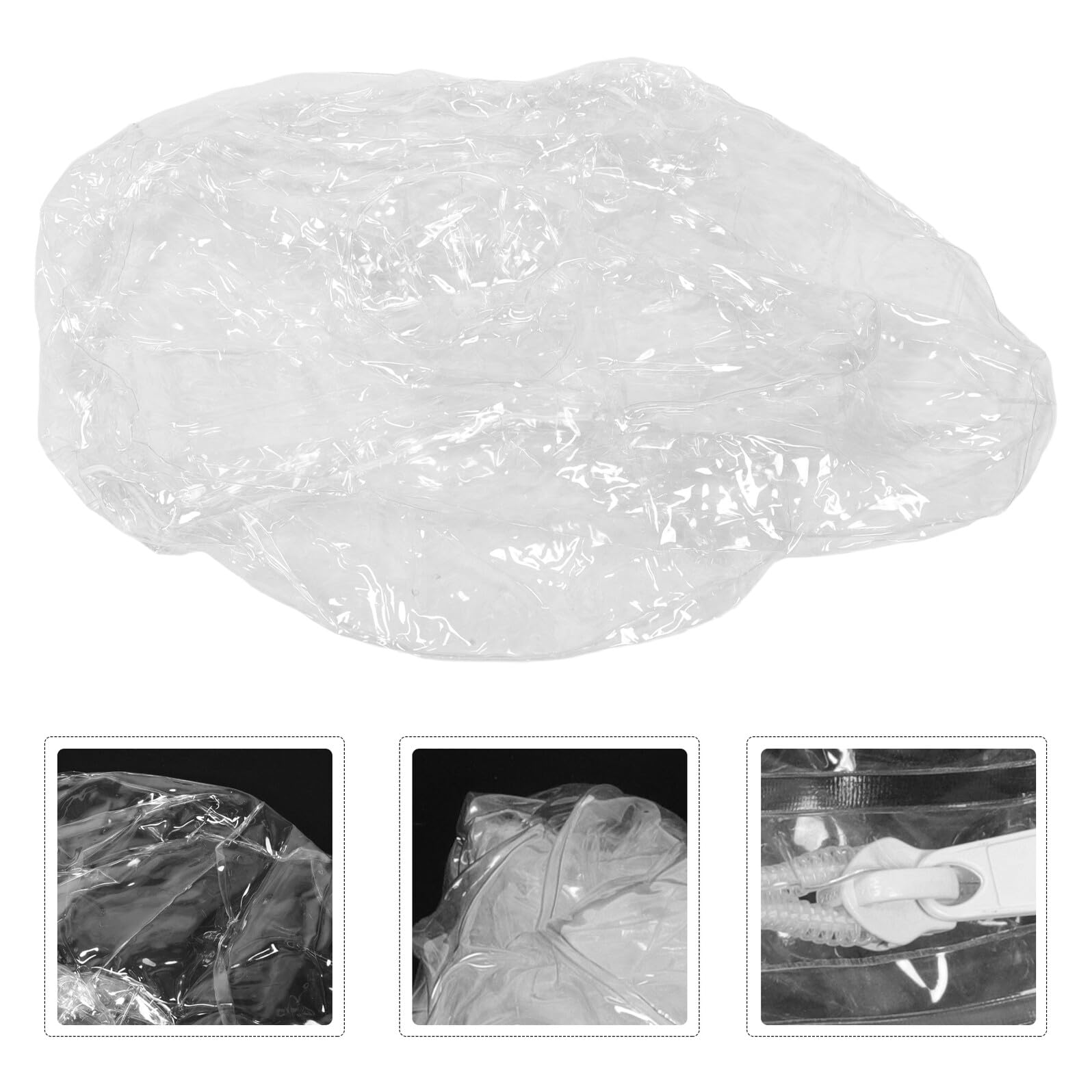 Pouf Contenitore Trasparente per Giocattoli di Peluche Cerniera in PVC Imbottito e Spazioso Borsa Porta Peluche per per Organizzare e Arredare la Cameretta