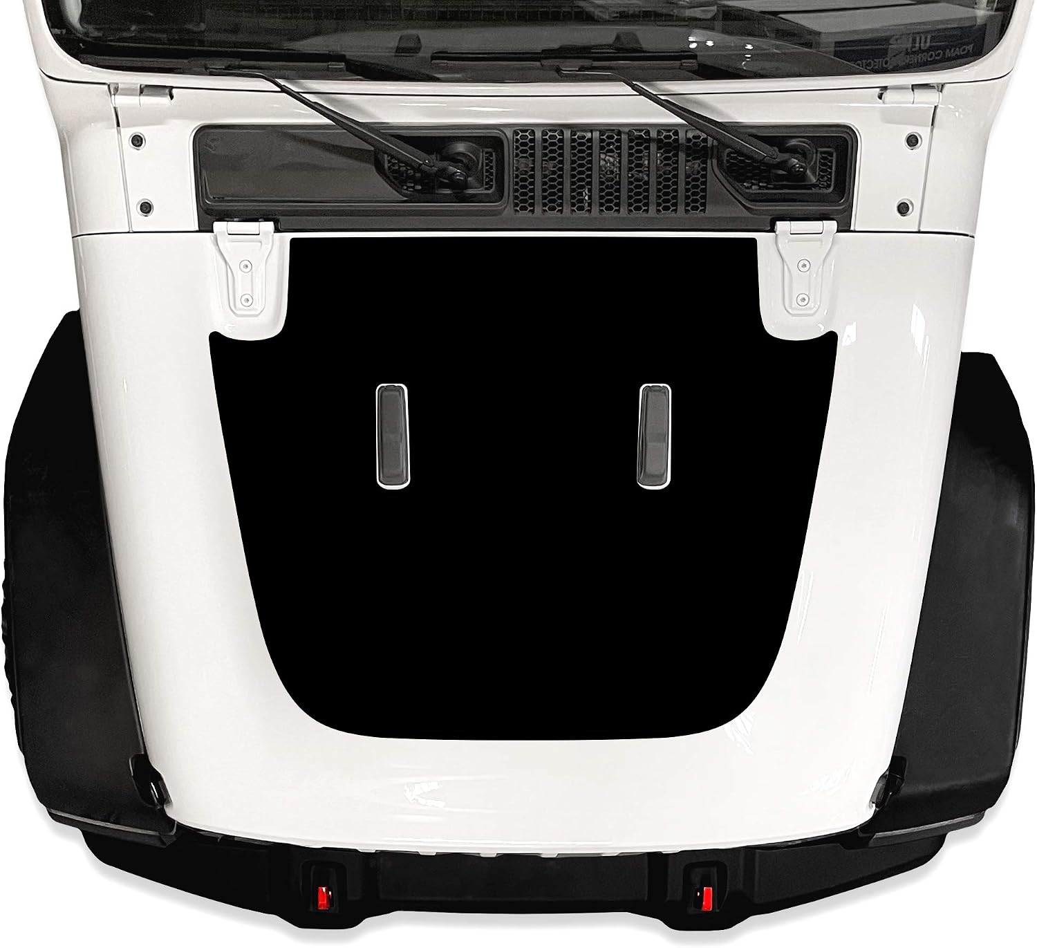Hood Graphics Kit Vinyl Decal Wrap Compatible with Jeep Gladiator 2019-2021 and Wrangler JL JLU JT 2018-2021 - Matte Black (Spartan Helmet)