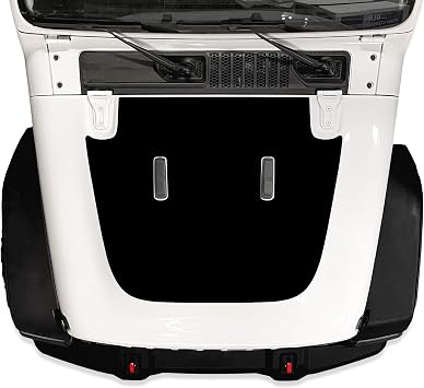 Hood Graphics Kit Vinyl Decal Wrap Compatible with Jeep Gladiator 2019-2021 and Wrangler JL JLU JT 2018-2021 - Matte Black Blackout