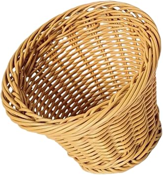 Handwoven Rattan Bread Serving Basket and Fruit Storage Basket Medium Size for Tabletop Snacks and Vegetable Display Natural Fiber Holder for Home Dining and Entertaining