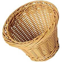 Handwoven Rattan Bread Serving Basket and Fruit Storage Basket Medium Size for Tabletop Snacks and Vegetable Display Natural Fiber Holder for Home Dining and Entertaining