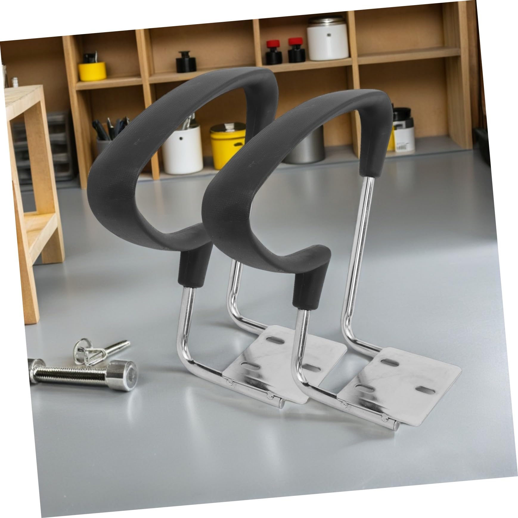 Homoyoyo 2 Pezzi Anelli Bracciolo Sedia Ufficio in Plastica Ricambio per Braccioli Poltrona da Scrivania e Gaming Accessori Montaggio Ergonomici Antigraffio Nero
