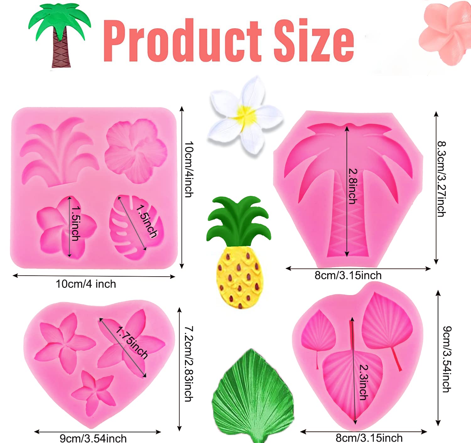 Tropical Flower Silicone Molds - DIY Cake & Candy Decor -2