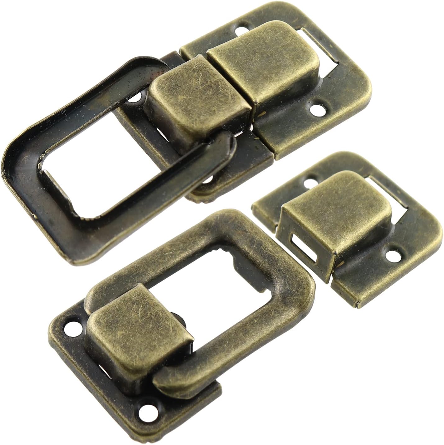 4pcs Retro Box Hasps Toggle Lock Latch Catches for Jewelry Box Ordinary Box Gift Box Wooden Case Cabinet Toolbox, Bronze 38x25mm