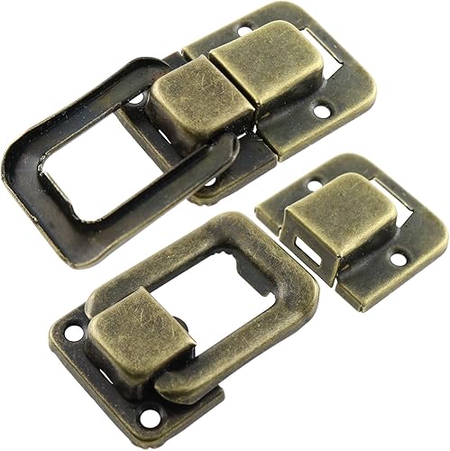 Miniatura 4 de LUORNG 4 piezas retro de caja de cerrojos con cerradura de palanca para joyero, caja ordinaria, caja de regalo, caja de madera, caja de