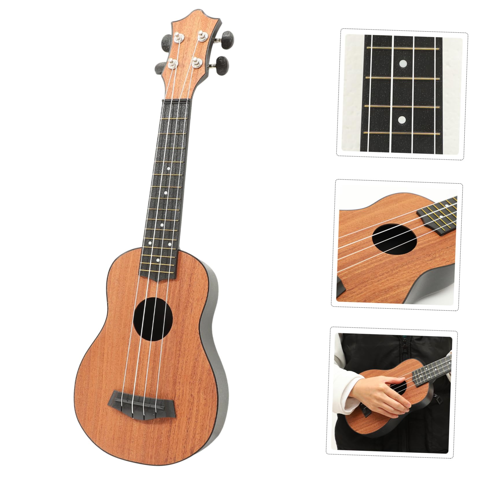Ukelele Barítono Soprano De Madera Instrumento Musical Para Principiantes y Adultos