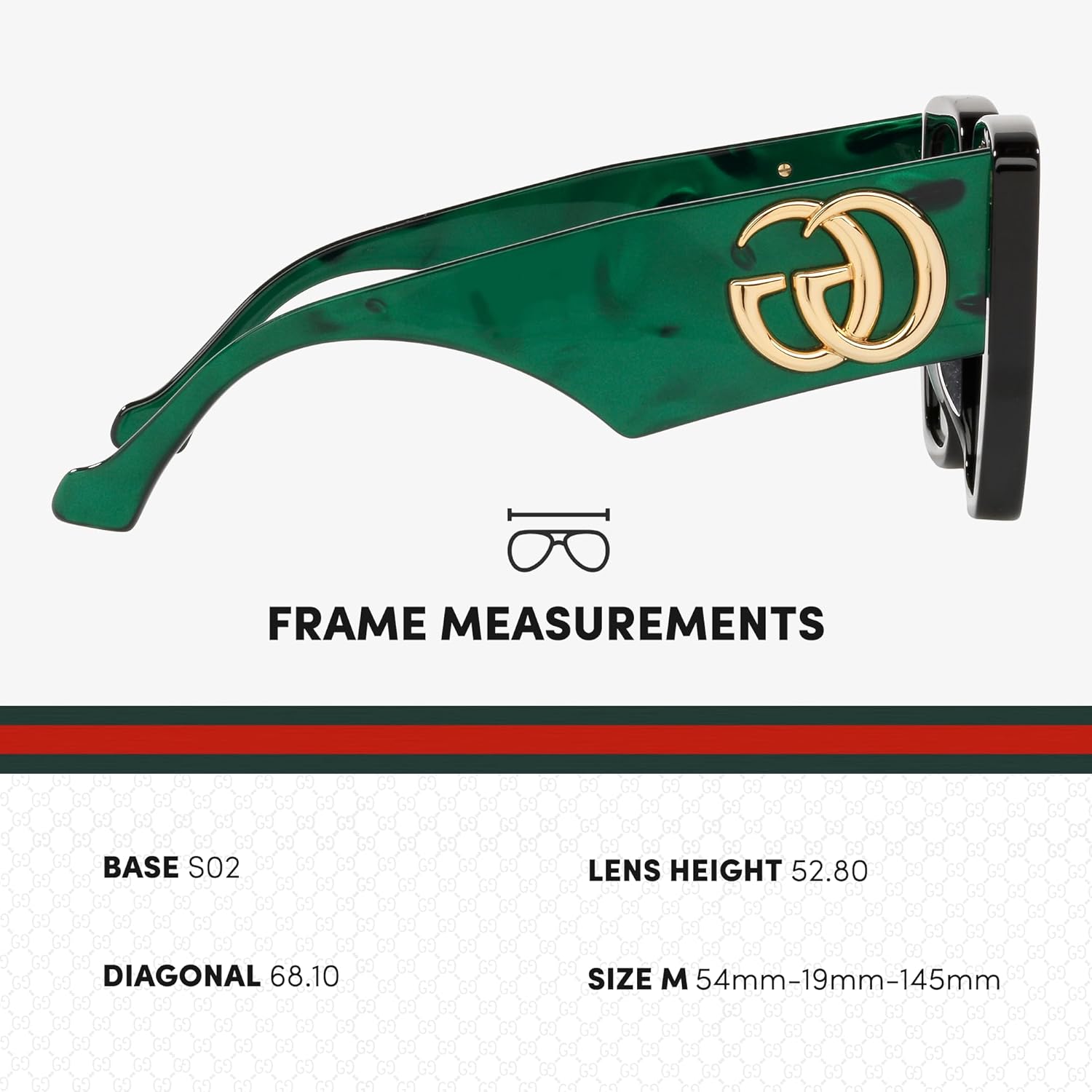 Gucci GG0956S GG Running Logo Oversize Gemetric Shape Sunglasses Sunglasses with Luxury Eyewear Kit - Image 5