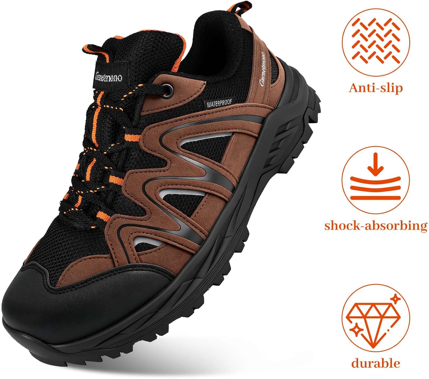 Men's Leather Hiking Shoes Trail Trekking Sneakers